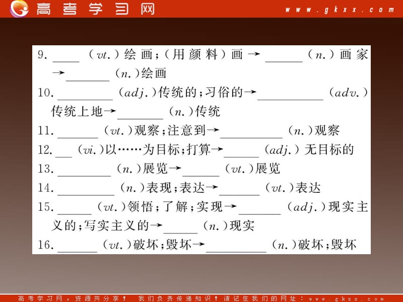 高一英语单元复习配套课件：Module4《Fine Arts-Western, Chinese and Pop Arts》 （外研版必修2）_第3页