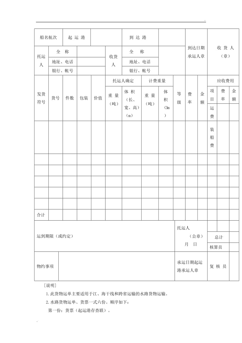 水路货物运单.doc_第2页