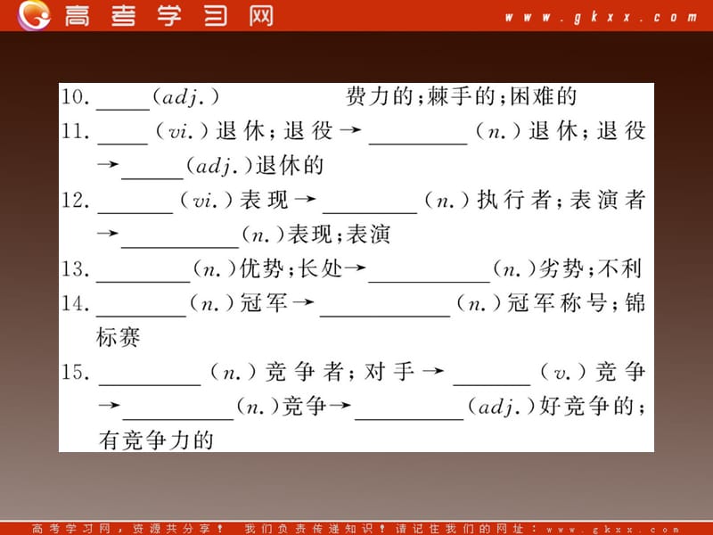 高二英语单元复习配套课件：Module5《The Great Sports Personality》 （外研版必修5）_第3页