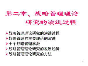 戰(zhàn)略管理理論研究的演進(jìn)過(guò)程ppt課件