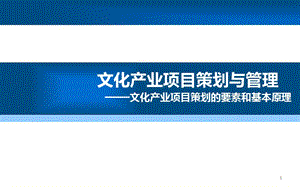 文化產(chǎn)業(yè)項目策劃與管理ppt課件