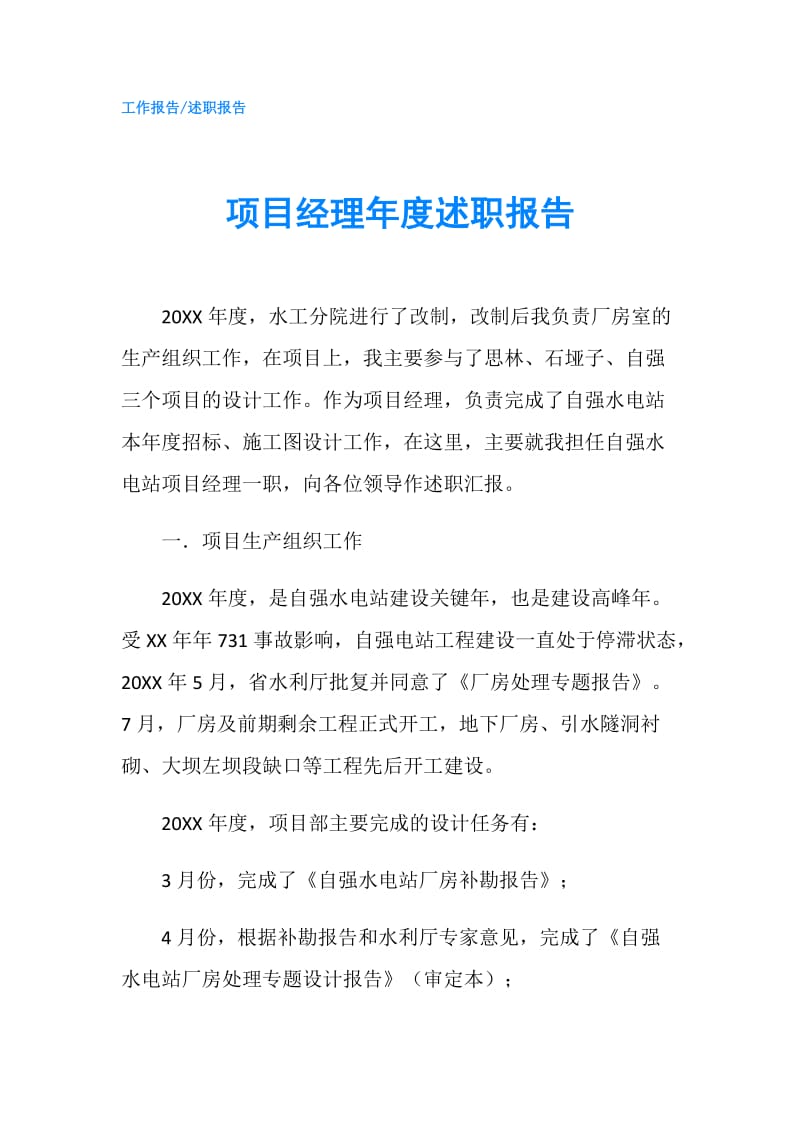 项目经理年度述职报告.doc_第1页