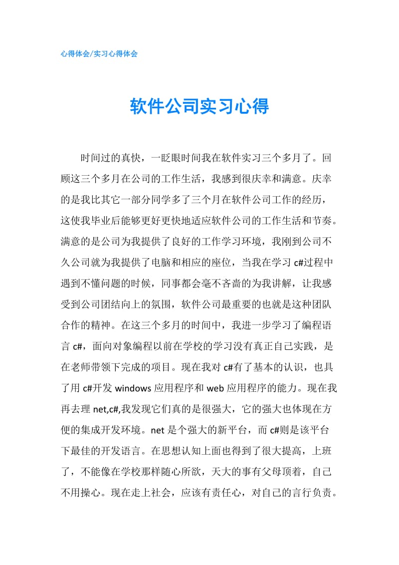 软件公司实习心得.doc_第1页