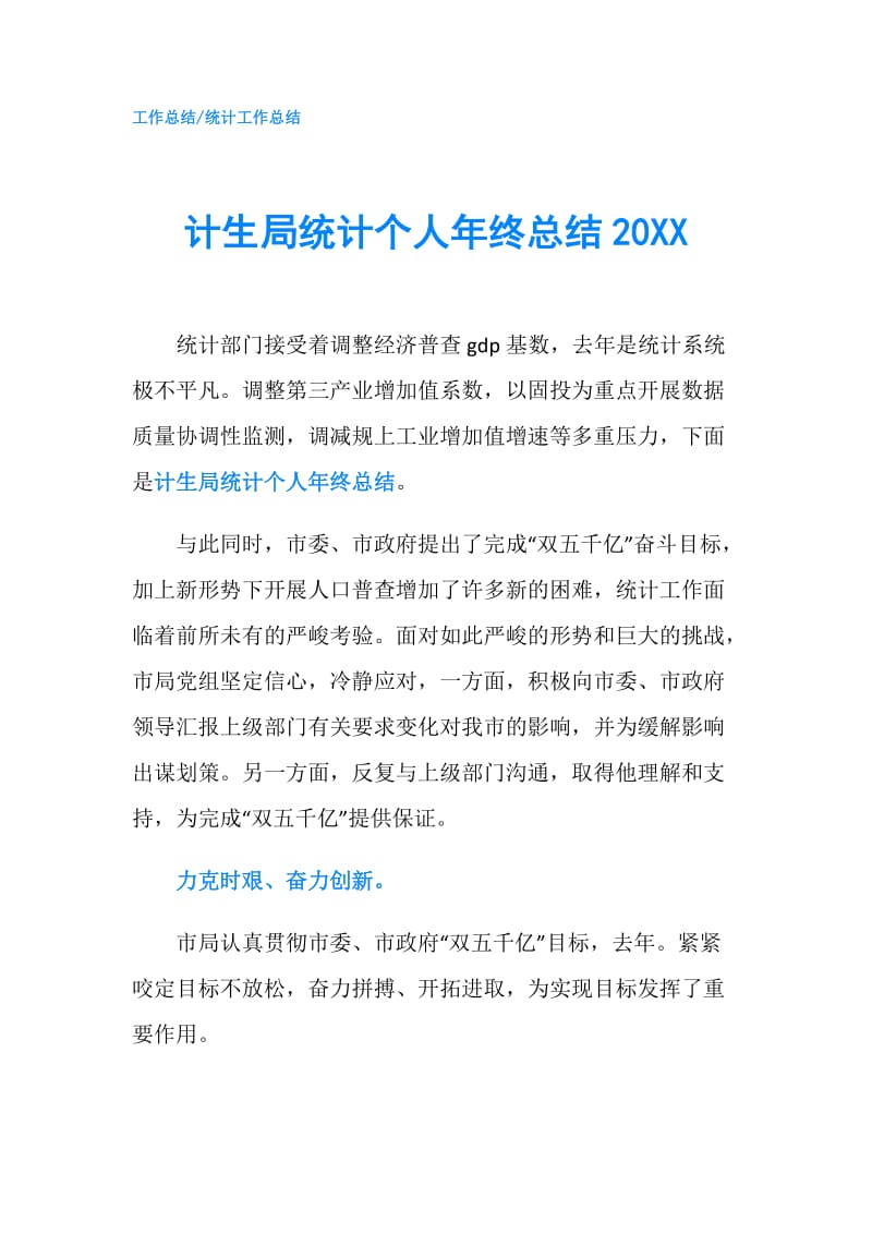 计生局统计个人年终总结20XX.doc_第1页