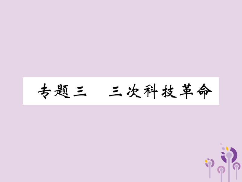 中考历史总复习第二编热点专题突破专题3三次科技革命课件_第1页