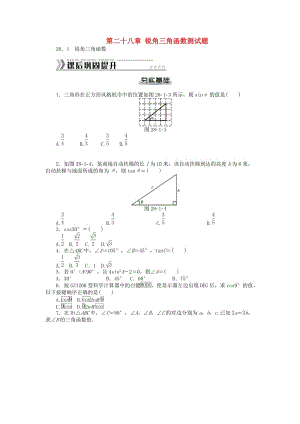 九年級數(shù)學下冊 第二十八章 銳角三角函數(shù)測試題 （新版）新人教版