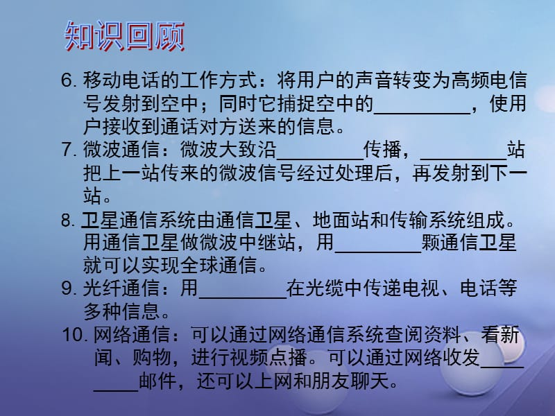 2017年中考物理总复习第二十二章信息的传递课件_第3页