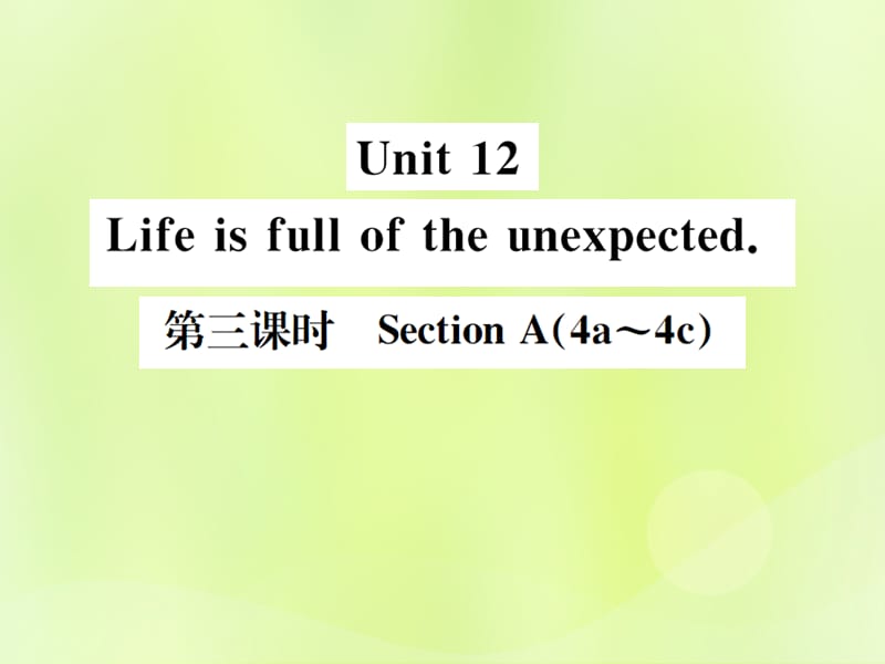 九年级英语全册Unit12Lifeisfulloftheunexpected第3课时习题课件40_第1页