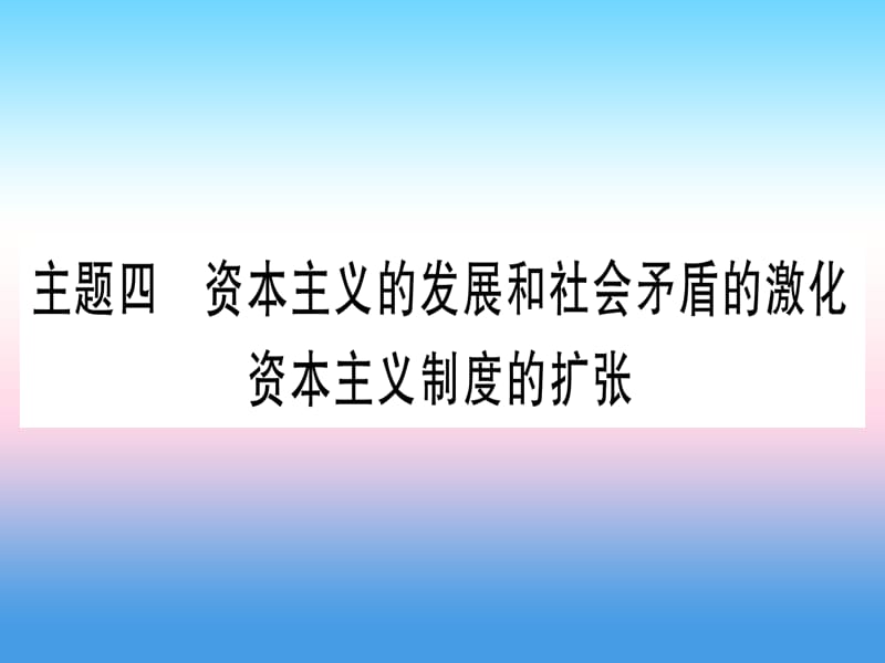 中考历史准点备考板块四世界古、近代史主题四资本主义的发展和社会矛盾的激化资本主义制度的扩张课件 (1)_第1页