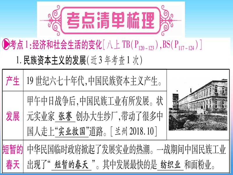 中考历史总复习第一篇考点系统复习板块二中国近代史主题八近代经济、社会生活与教育文化事业的发展（精讲）课件_第2页