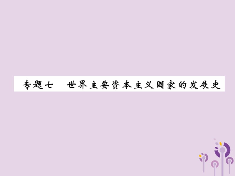 中考历史总复习第二编热点专题速查篇专题7世界主要资本主义国家的发展史（精练）课件_第1页