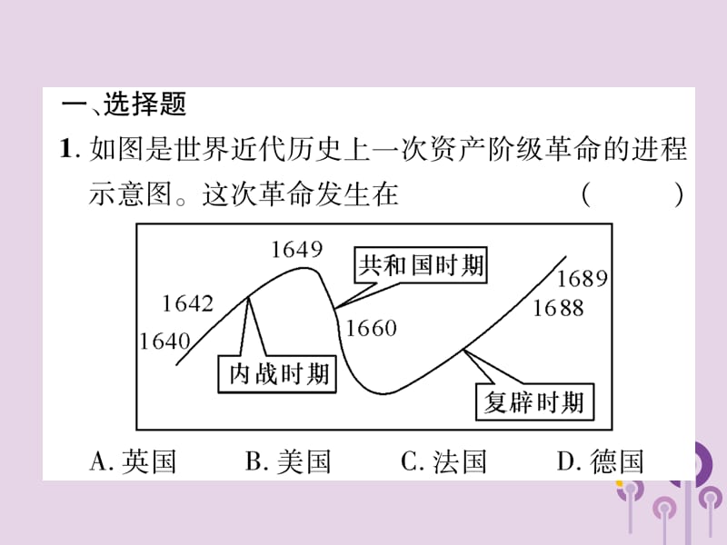 中考历史总复习第二编热点专题速查篇专题7世界主要资本主义国家的发展史（精练）课件_第2页