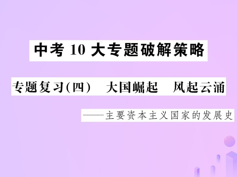 中考历史中考十大专题破解策略专题复习（四）大国崛起风起云涌—主要资本主义国家的发展史课件_第1页