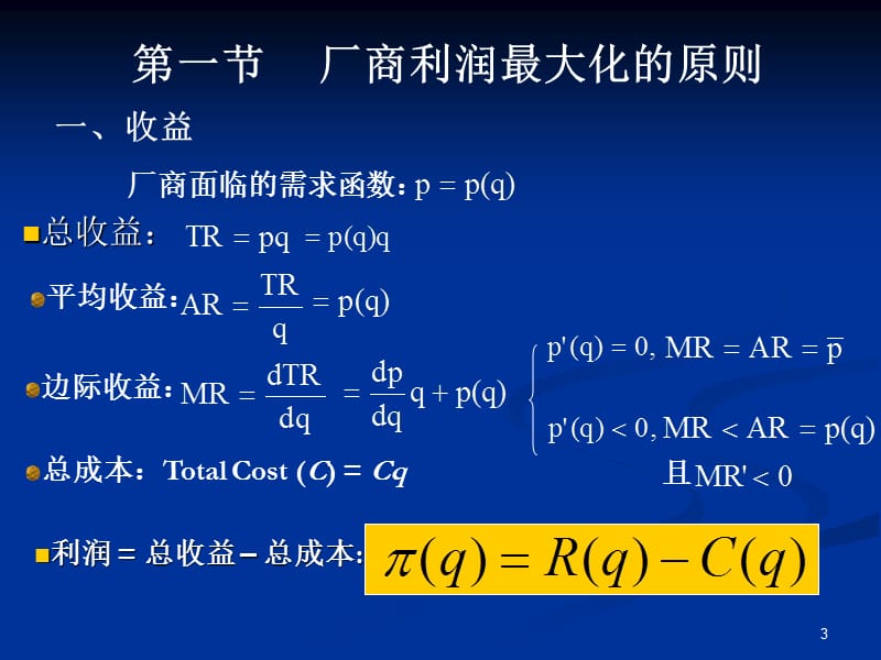 利润最大化与完全竞争市场ppt课件_第3页