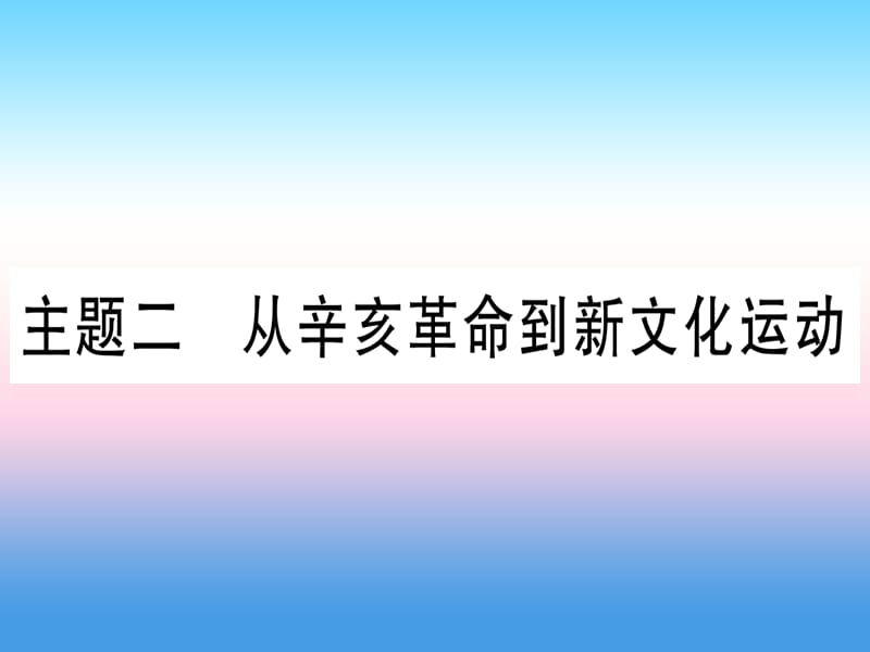 中考历史总复习第一篇考点系统复习板块2中国近代史主题二从辛亥革命到新文化运动精练课件1113347_第1页