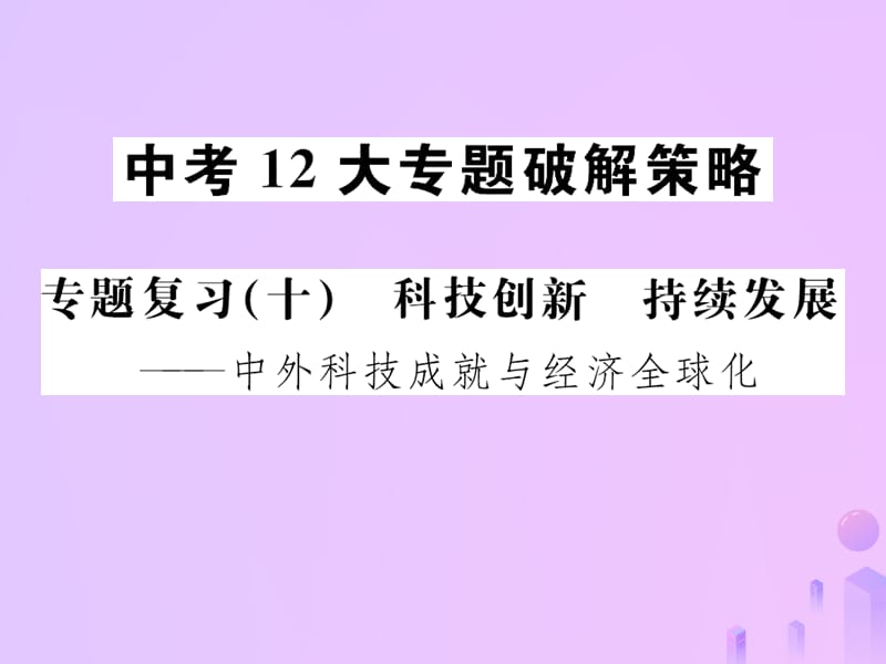 中考历史总复习专题复习（十）科技创新持续发展课件 (1)_第1页