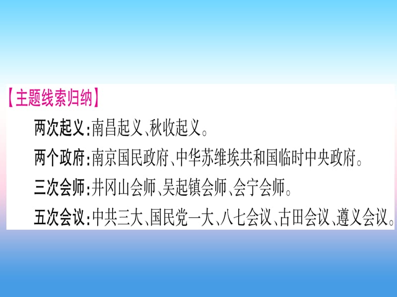 中考历史总复习第一篇考点系统复习板块二中国近代史主题五从国共合作到国共对峙精讲课件11133114_第3页