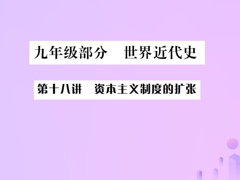 中考历史基础复习九年级部分世界近代史第十八讲资本主义制度的扩张课件 (1)_第1页