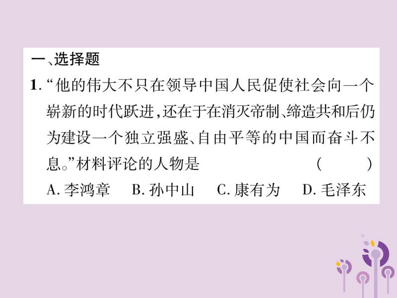 中考历史总复习第二编热点专题速查篇专题10中外历史上的重要历史人物（精练）课件_第2页