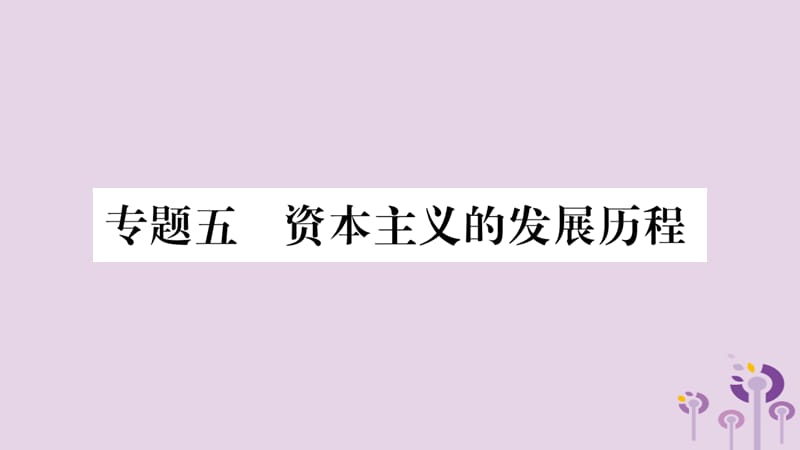 中考历史复习第二篇知能综合提升专题突破5资本主义的发展历程课件_第1页