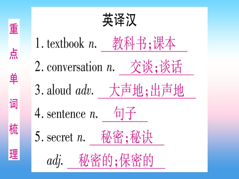 中考英语复习第一篇教材系统复习考点精讲十六九全Units1_2实用课件447_第2页