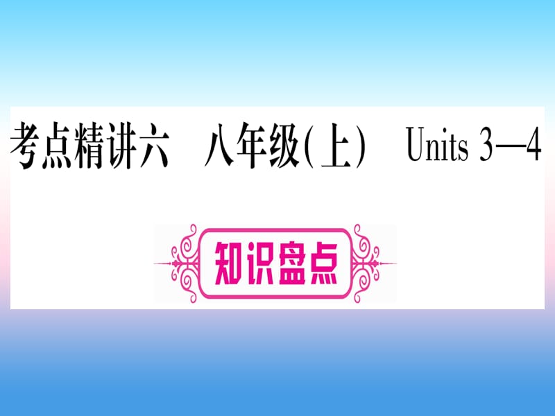 中考英语第一篇教材系统复习考点精讲6八上Units3_4课件新版冀教版40_第1页