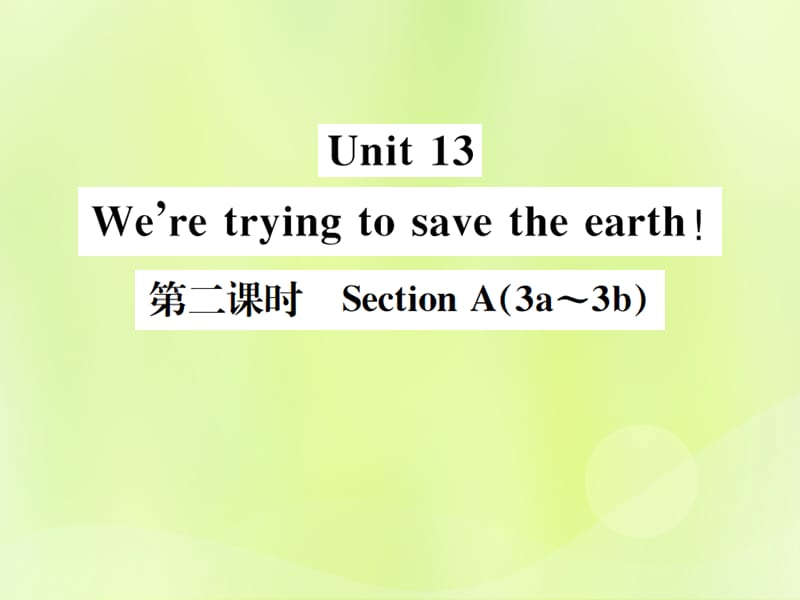 九年级英语Unit13We’retryingtosavetheearth第2课时习题课件32_第1页