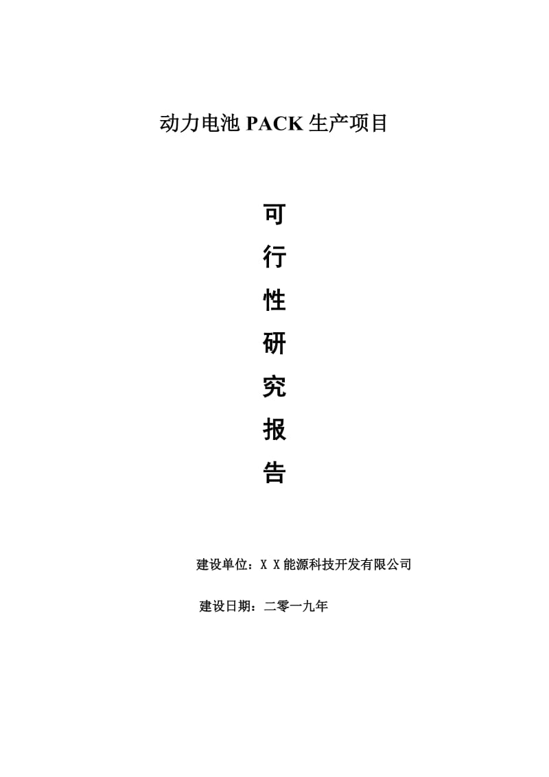 动力电池PACK生产项目可行性研究报告【可编辑】_第1页