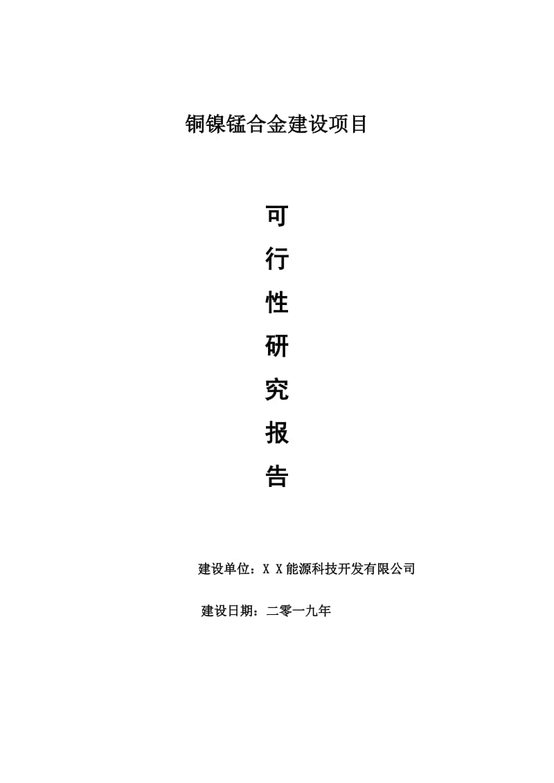 铜镍锰合金项目可行性研究报告【申请可修改】_第1页