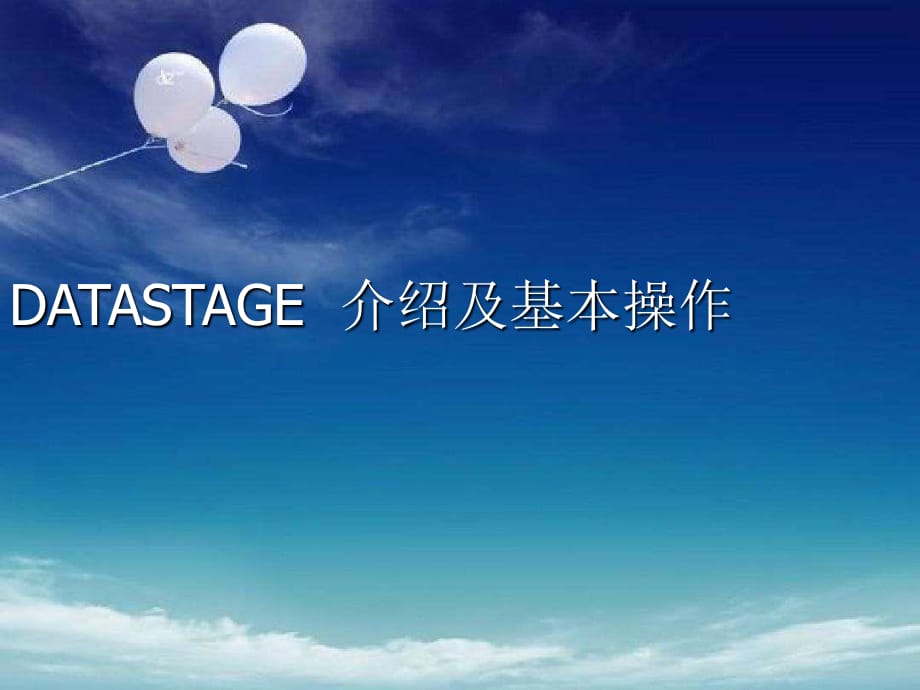 DATASTAGE的介绍及基本操作.ppt_第1页