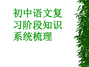 初中语文复习阶段知识系统梳理.ppt