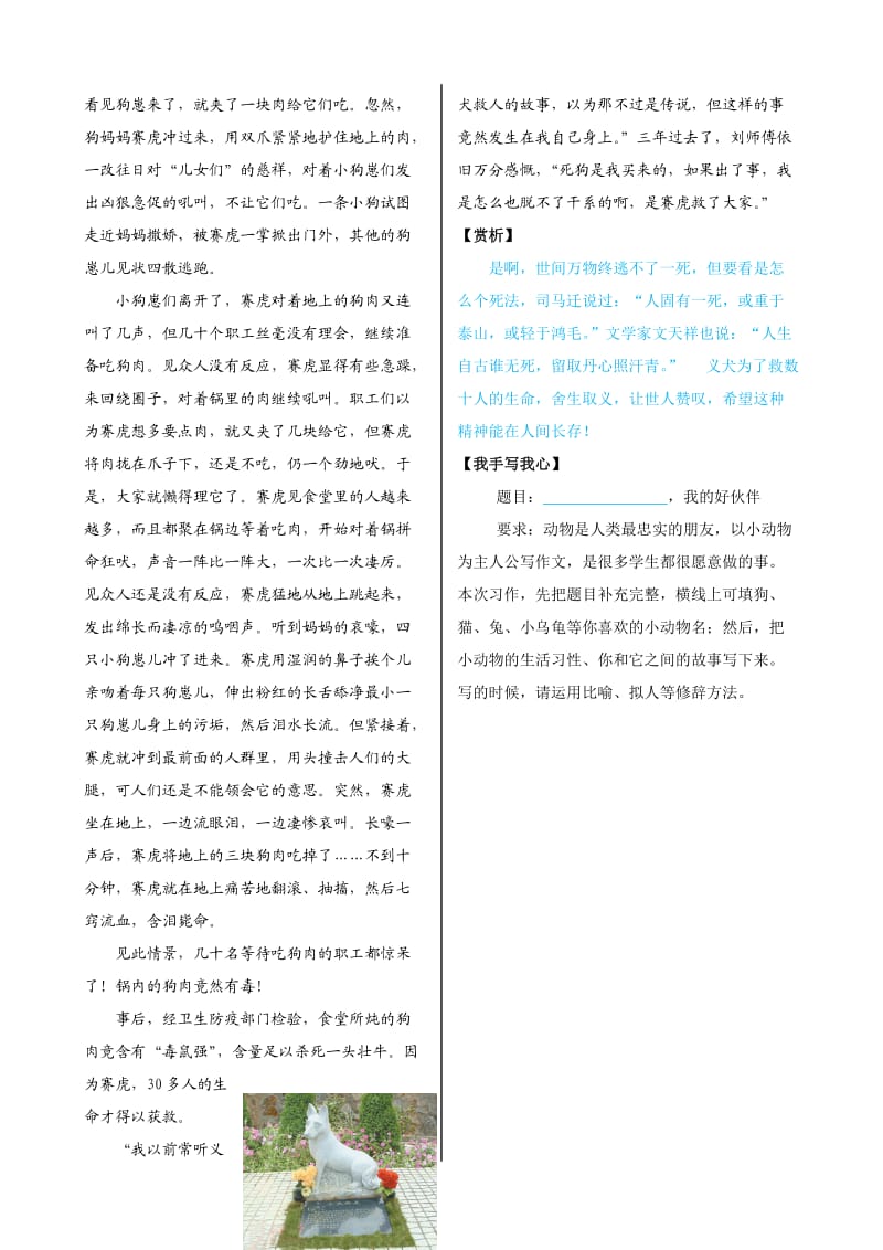 小学二年级下册课外作文指导：可爱动物我来养_第3页