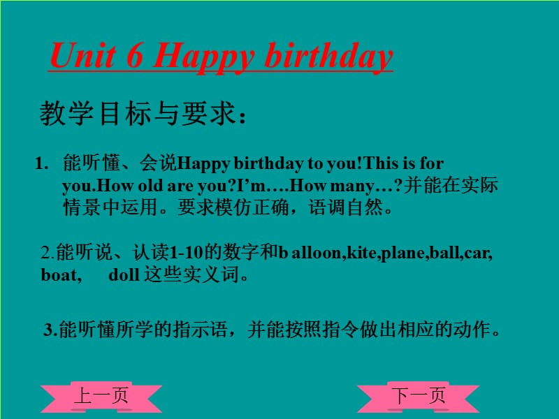 人教版小学英语第一册《Happybirthday》.ppt_第2页