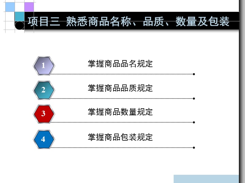 项目三熟悉商品名称、品质、数量及包装.ppt_第2页