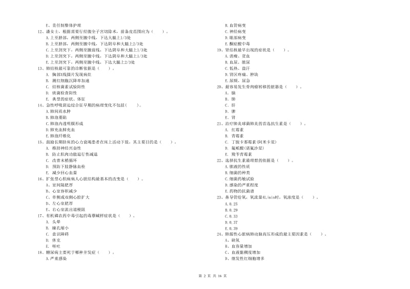 2019年护士职业资格证考试《专业实务》能力检测试卷B卷 附解析.doc_第2页