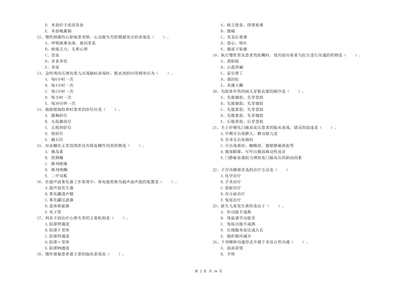 2020年护士职业资格考试《实践能力》提升训练试题B卷.doc_第2页