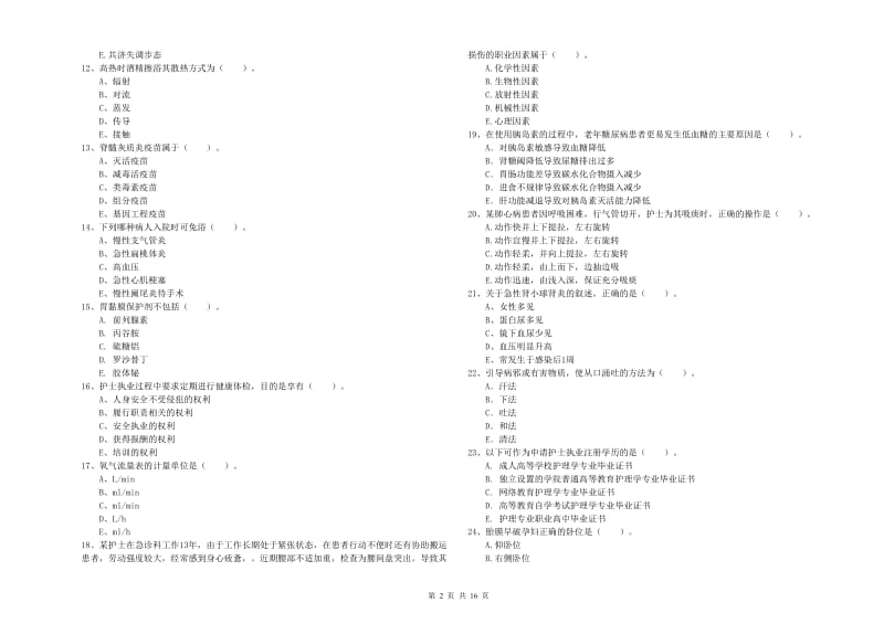 2020年护士职业资格证《专业实务》过关检测试题B卷.doc_第2页