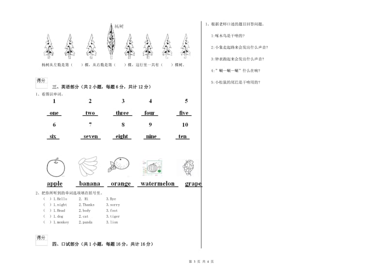 2020年实验幼儿园大班模拟考试试题B卷 附解析.doc_第3页