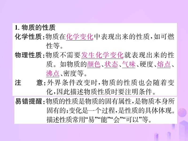 第一单元走进化学世界课题第课时化学性质和物理性质增分课练习题课件新版新人教版_第2页