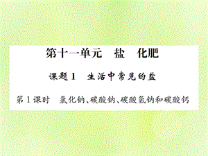 化學下冊第十一單元鹽化肥課題第課時氯化鈉碳酸鈉碳酸氫鈉和碳酸鈣復習課件新版新人教版