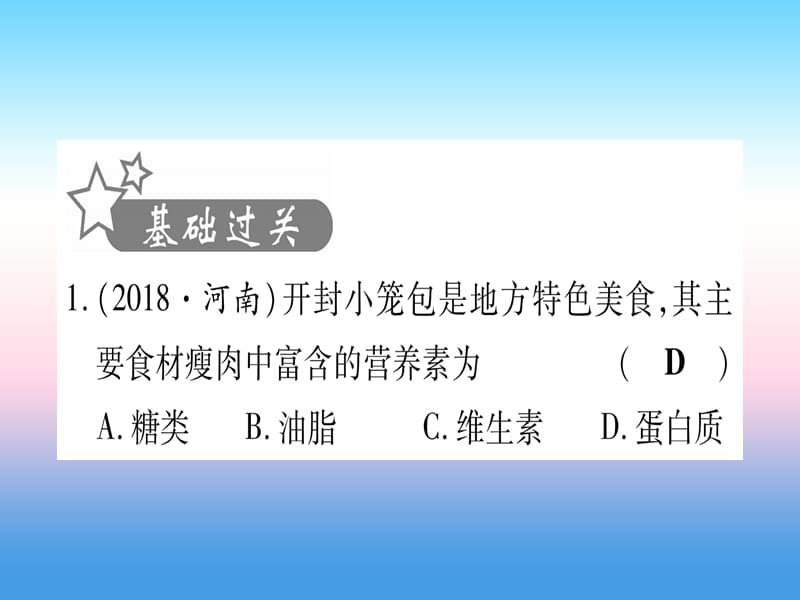 九下第单元化学与生活精练课件_第2页