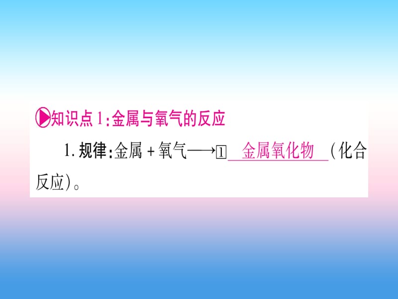 中考化学复习第一部分教材系统复习第八单元金属和金属材料第课时金属的化学性质课件_第2页