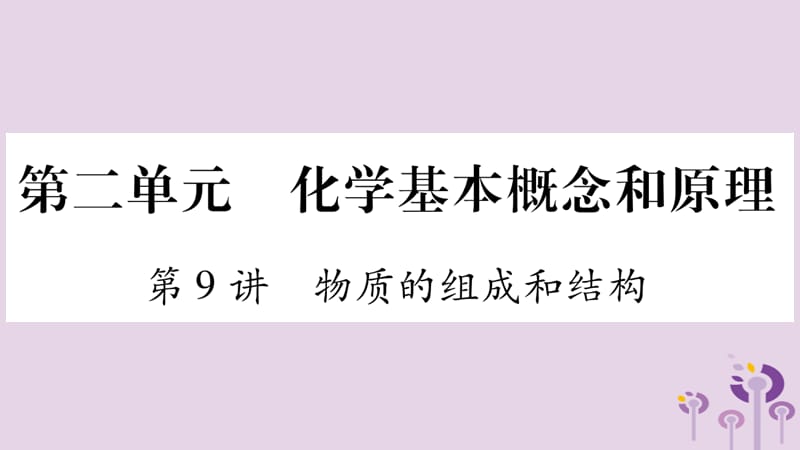 第二单元化学基本概念和原理第讲物质的组成和结构精练课件_第1页