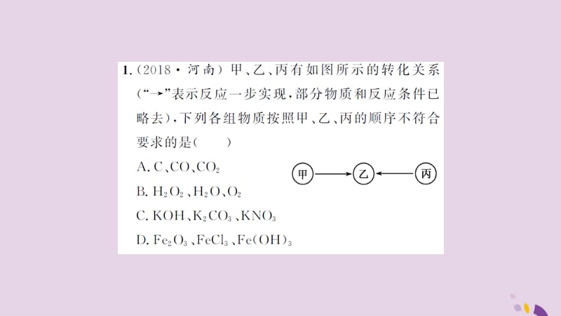 中考化学一轮复习专题训练五物质推断题习题课件_第2页