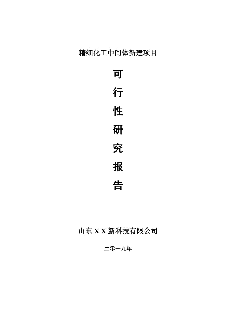 精细化工中间体新建项目可行性研究报告-可修改备案申请_第1页