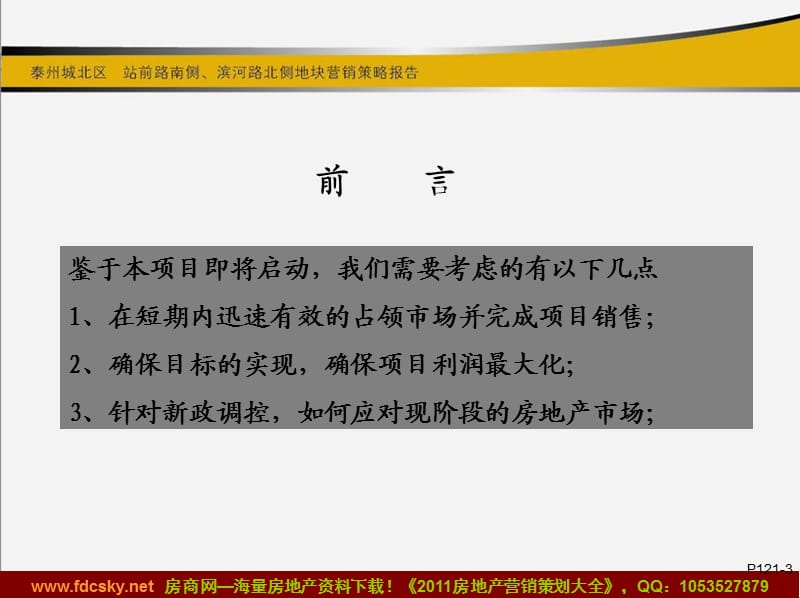 2010年7月泰州城北区站前路南侧、滨河路北侧地块营销策略报告.ppt_第3页