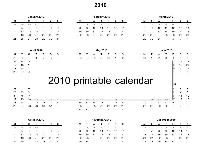 2010年ppt制作的日历模板.ppt_第1页