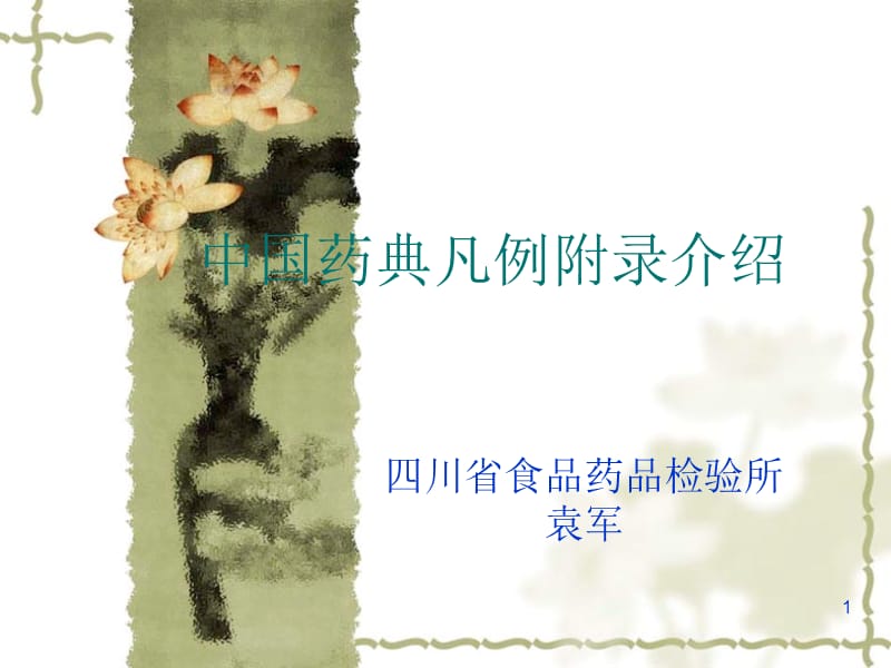 2010版药典培训资料中国药典凡例附录介绍(袁军).ppt_第1页