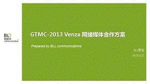 GTMC-2013 Venza 網(wǎng)絡(luò)媒體合作方案.ppt