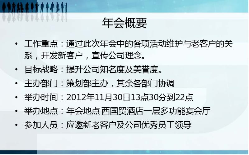 2012年某公司年会活动策划方案.ppt_第2页